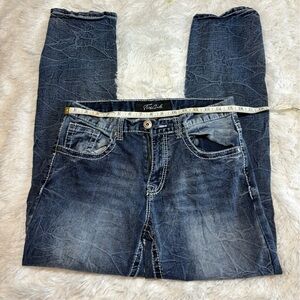 True Luck Jeans‎ Mens 32x32 Blue Straight Dark